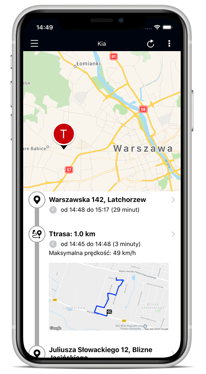 Aplikacja Gdzie Jest Auto monitorująca bezpieczeństwo samochodu